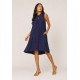 Vestido Midi Viscose Regata Piaf Azul Marinho