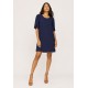 Vestido Curto Viscose Balli Manga Curta Azul Marinho