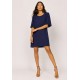 Vestido Curto Viscose Balli Manga Curta Azul Marinho
