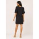 Vestido Curto Viscose Balli Manga Curta Preto