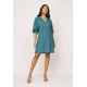 Vestido Curto Pequi Viscose Azul Petroleo