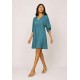 Vestido Curto Pequi Viscose Azul Petroleo