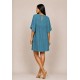 Vestido Curto Pequi Viscose Azul Petroleo