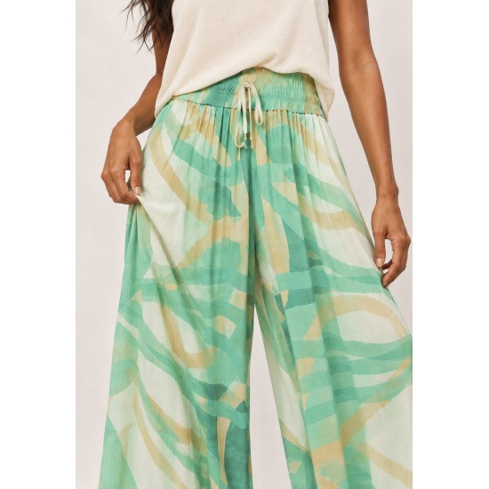 Calça Pantalona Elastic Embaú Estampa Águas de Anavilhanas