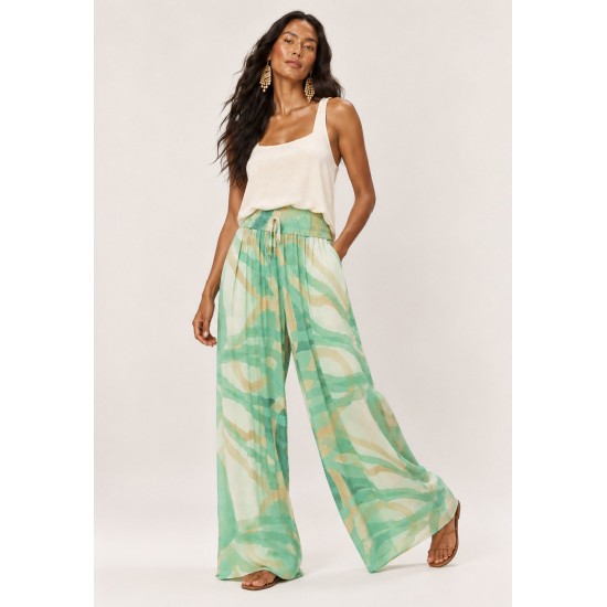 Calça Pantalona Elastic Embaú Estampa Águas de Anavilhanas