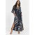 Vestido Midi Abapã Plano com Bolso Estampa Traços da Noite