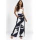 Calça Pantalona Elastic Embaú Estampa Pinceladas do Rio Negro