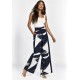 Calça Pantalona Elastic Embaú Estampa Pinceladas do Rio Negro