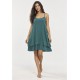 Vestido Curto Itaúna Viscose Babados Duplo Verde