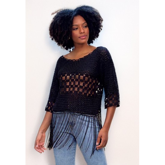 Blusa de Renda Preta