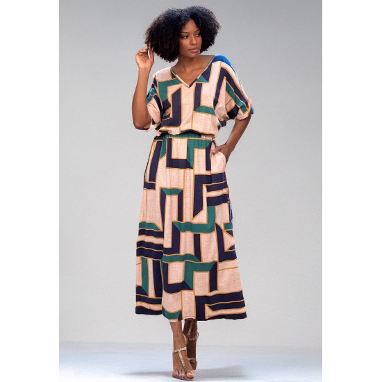 Vestido Longo Malha Estampa Chapada de Areia