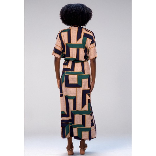Vestido Longo Malha Estampa Chapada de Areia