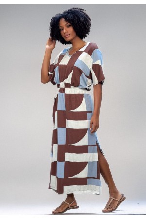Vestido Longo Malha Estampa Santa Rosa do Tocantins 