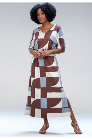 Vestido Longo Malha Estampa Santa Rosa do Tocantins 
