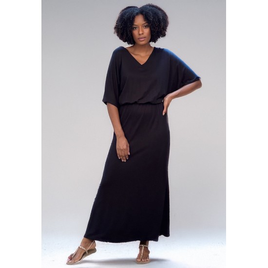 Vestido Longo Malha Preto