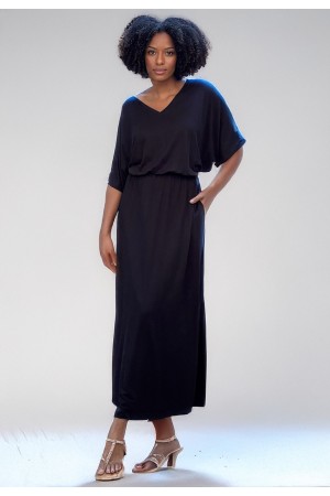 Vestido Longo Malha Preto