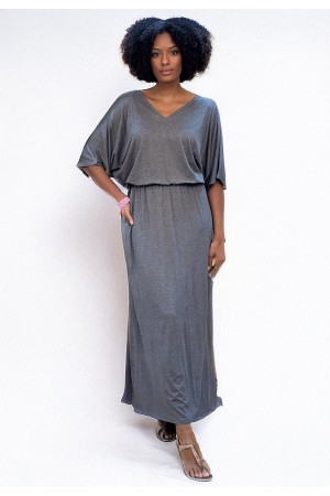 Vestido Longo Malha Estampa Mescla