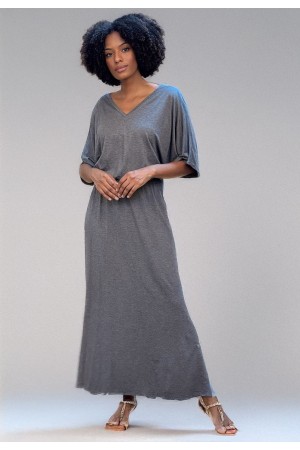 Vestido Longo Malha Estampa Mescla