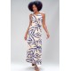 Vestido Longo Malha Trapézio Bambu Azul