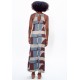 Vestido Longo Malha Trapézio Estampa Santa Rosa do Tocantins