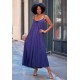Vestido Longo Caçuá Viscose Alça Fina Azul Marinho