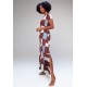 Vestido Longo Malha Gola Canoa Manga Curta  Santa Rosa do Tocantins