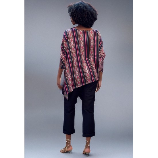 Blusa Ampla Boho Manga Longa Suede