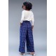 Calça Pantalona Elastic Embaú Azul Marinho Florido
