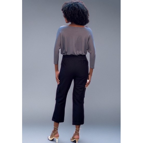 Calça Reta Cargo Plano Preto