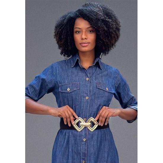 Cinto de Elástico Fivela de Encaixe Dourado Ixé