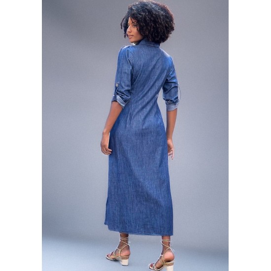  Vestido Chamise Longo Jeans