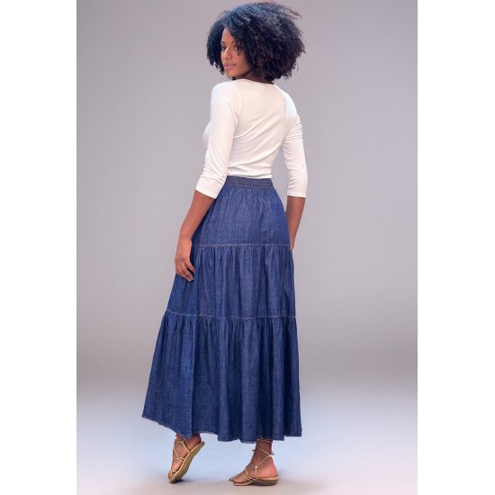 Saia Jeans Três Camadas 