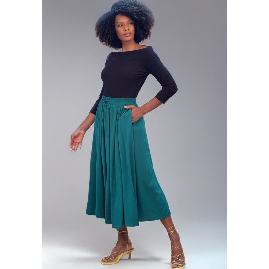 Saia Longa Viscose Estampa Verde Musgo