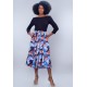 Saia Longa Viscose Estampa Jardim Celeste
