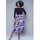 Saia Longa Viscose Estampa Jardim Celeste