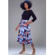 Saia Longa Viscose Estampa Jardim Celeste