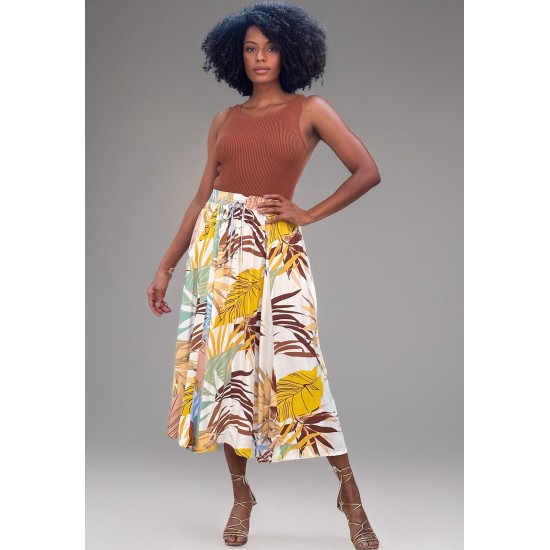 Saia Longa Viscose Estampa Aurora Suave