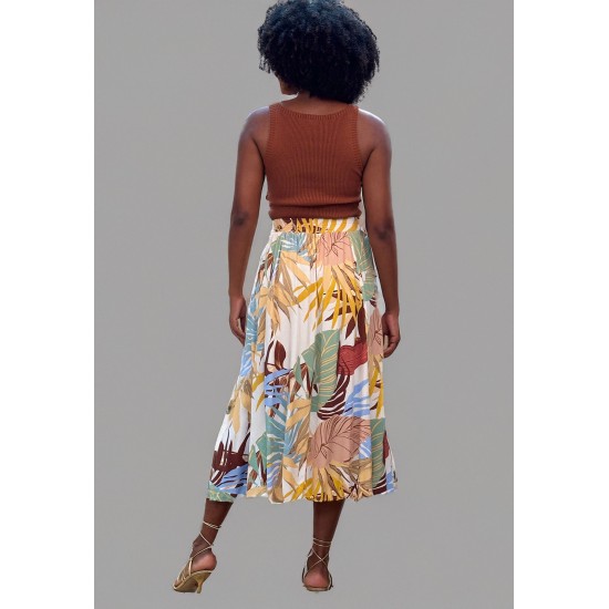 Saia Longa Viscose Estampa Aurora Suave