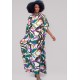 Vestido Kaftan Viscose Longo Estampa Encanto Botânico