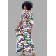Vestido Kaftan Viscose Longo Estampa Encanto Botânico