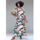 Vestido Kaftan Viscose Longo Estampa Encanto Botânico