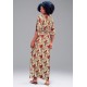 Vestido Kaftan Viscose Longo Estampa Floresta de Outono