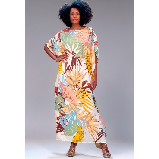 Vestido Kaftan Viscose Longo Estampa Aurora Suave