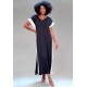 Vestido Bicolor Nheengatu Malha Preto e Branco