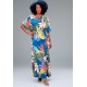 Vestido Kaftan Viscose Longo Estampa Brisa Botânica