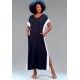 Vestido Kaftan Viscose Longo Estampa Floral Outono