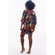 Vestido Curto Viscose Balli Manga Ampla Estampa Aurora Urbana