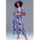 Vestido Kaftan Viscose Longo Estampa Jardim Celeste