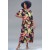 Vestido Kaftan Viscose Longo Estampa Noite Botânica