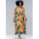 Vestido Kaftan Viscose Longo Estampa Aurora Botânica